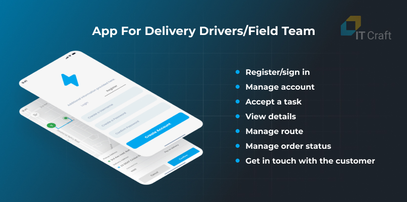 аpp for delivery drivers/field team