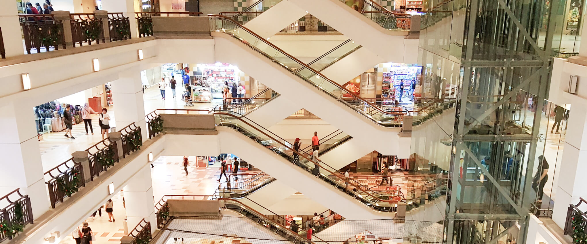 inside shopping malls